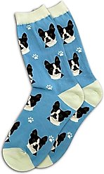 E&S PETS Boston Terrier Sock Daddy, Light Blue, one size