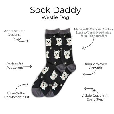 Show full view: E&S PETS Westie Sock Daddy, Black, one size slide 2 of 4