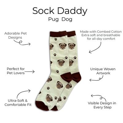 Show full view: E&S PETS Pug Sock Daddy, Teal, one size slide 2 of 4