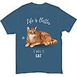 Show in main carousel: E&S PETS Orange Tabby Cat T-Shirt, Blue, Large slide 1 of 3