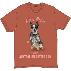 E&S PETS Australian Cattle T-Shirt, Red, Large