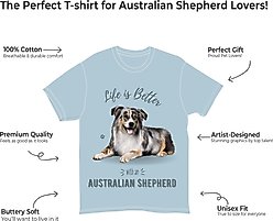 E&S PETS Australian Shepherd T-Shirt, Blue, Large slide 2 of 3
