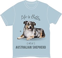 E&S PETS Australian Shepherd T-Shirt, Blue, Large