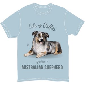 E&S PETS Australian Shepherd T-Shirt, Blue, Medium