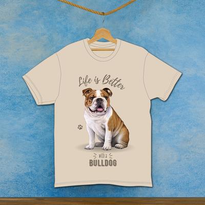 Show full view: E&S PETS Bulldog T-Shirt, Ivory, Medium slide 3 of 3