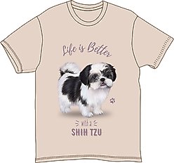 E&S PETS Shih Tzu T-Shirt, Ivory, Large
