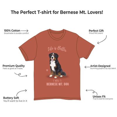 Show full view: E&S PETS Bernese Mt. Dog T-Shirt, Red, Large slide 2 of 3