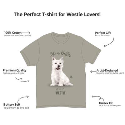 Show full view: E&S PETS Westie T-Shirt, Grey, Medium slide 2 of 3