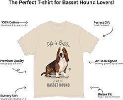E&S PETS Basset Hound T-Shirt, Ivory, XX-Large slide 2 of 3