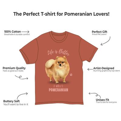 Show full view: E&S PETS Pomeranian T-Shirt, Red, Large slide 2 of 3