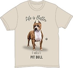 E&S PETS Pit Bull T-Shirt, Ivory, Large