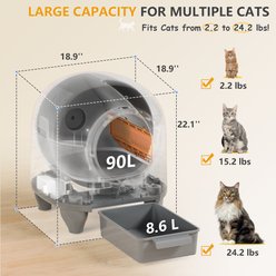 WARCAT Automatic Self-Cleaning Cat Litter Box, Gray, 90-L slide 2 of 7