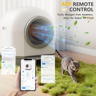 Show full view: WARCAT Automatic Self-Cleaning Cat Litter Box, Gray, 90-L slide 3 of 9