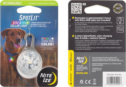 Show full view: Nite Ize SpotLit Rechargeable Disc-O Tech Dog Collar Light slide 8 of 9