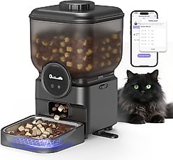 ONIZOOMI Smart Automatic 2.4G WiFi Cat & Dog Feeder, Black, 25-Cup