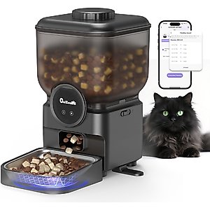 ONIZOOMI Smart Automatic 2.4G WiFi Cat & Dog Feeder, Black, 25-Cup