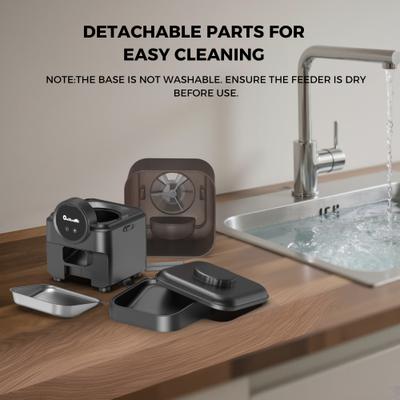 Show full view: ONIZOOMI Smart Automatic 2.4G WiFi Cat & Dog Feeder, Black, 25-Cup slide 7 of 10