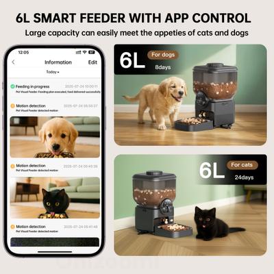 Show full view: ONIZOOMI Smart Camera 2.4G Automatic Cat & Dog Feeder, Black, 25-Cup slide 2 of 9