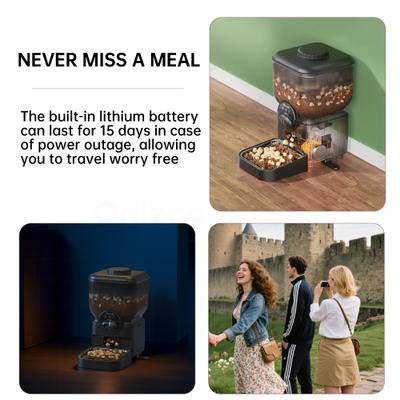 Show full view: ONIZOOMI Smart Camera 2.4G Automatic Cat & Dog Feeder, Black, 25-Cup slide 4 of 9