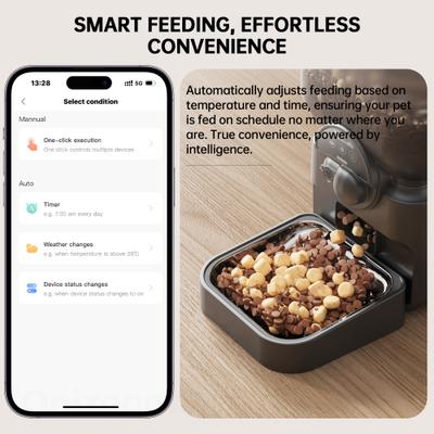 Show full view: ONIZOOMI Smart Camera 2.4G Automatic Cat & Dog Feeder, Black, 25-Cup slide 5 of 9