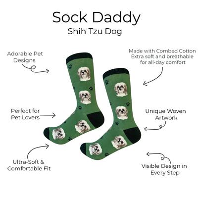 Show full view: E&S PETS Black Shih Tzu Sock Daddy, Peach, one size slide 2 of 4
