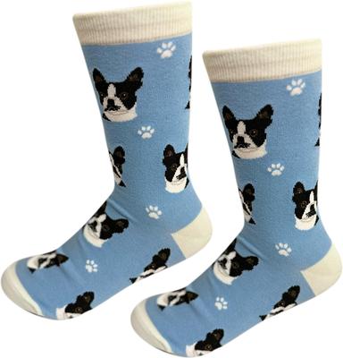 Show full view: E&S PETS Boston Terrier Sock Daddy, Light Blue, one size slide 3 of 4