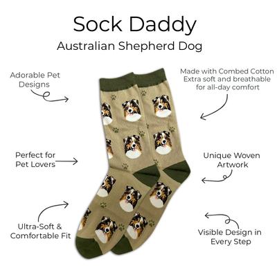 Show full view: E&S PETS Australian Shepherd Sock Daddy, Light Blue, one size slide 2 of 4