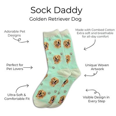 Show full view: E&S PETS Golden Retriever Sock Daddy, Teal, one size slide 2 of 4