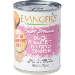 Evanger's Super Premium Duck & Sweet Potato Dinner Canned Dog Food, 12.5-oz, case of 12