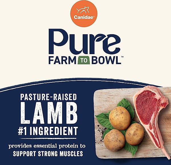 Show full view: CANIDAE Farm To Bowl Pasture-Raised Lamb, Goat & Venison Meals Recipe Dry Dog Food, 22-lb bag slide 5 of 11