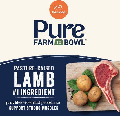 Show full view: CANIDAE Farm To Bowl Pasture-Raised Lamb, Goat & Venison Meals Recipe Dry Dog Food, 22-lb bag slide 4 of 10