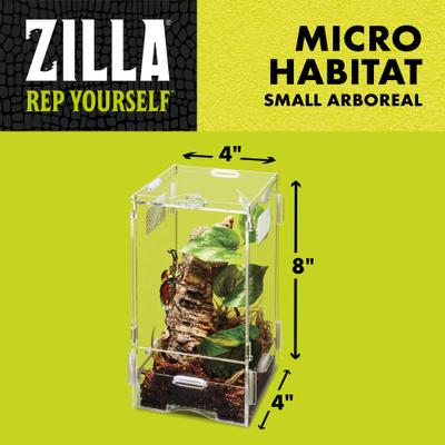Show full view: Zilla Micro Habitat Terrariums with Locking Latch Arboreal, Small slide 4 of 11