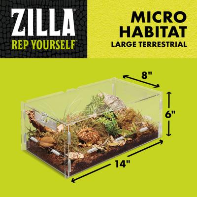 Show full view: Zilla Micro Habitat Terrariums with Locking Latch Terrestrial, Large slide 4 of 11