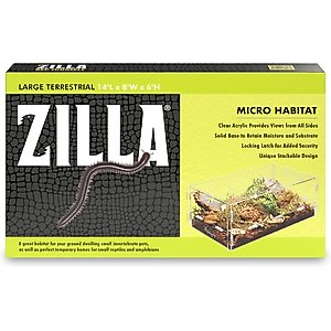 Zilla Micro Habitat Terrariums with Locking Latch Terrestrial, Large