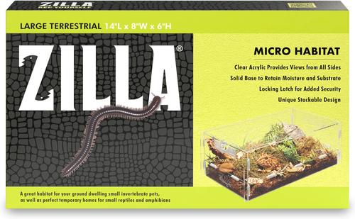 ZILLA Micro Habitat Terrariums with Locking Latch Terrestrial