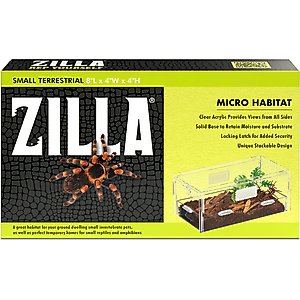 Zilla Micro Habitat Terrariums with Locking Latch Terrestrial, Small
