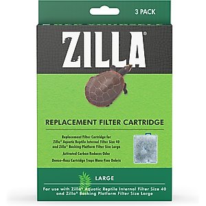 Zilla Reptile Terrarium Filter Replacement Cartridges, 3 count, Large