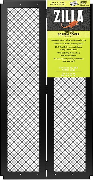 Zilla Fresh Air Screen Cover with Center Hinge for Terrariums