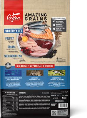 Show full view: ORIJEN Amazing Grains Original High-Protein Dry Dog Food, 22.5-lb bag slide 3 of 12