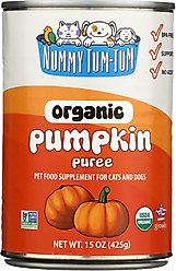 Nummy Tum-Tum Pure Organic Pumpkin Canned Dog & Cat Food Supplement, 15-oz, case of 12