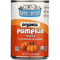 Nummy Tum-Tum Pure Organic Pumpkin Canned Dog & Cat Food Supplement, 15-oz, case of 12