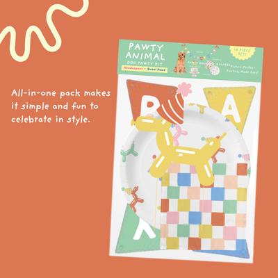 Show full view: Sweet Paws x Five Dot Post "Pawty Animal" DOG Mini Pawty Pack, 18 piece set slide 2 of 10