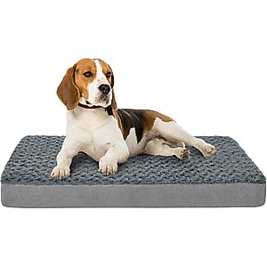 LFC PETS Orthopedic Memory Foam Dog & Cat Bed with Removable Cover, Grey, Medium