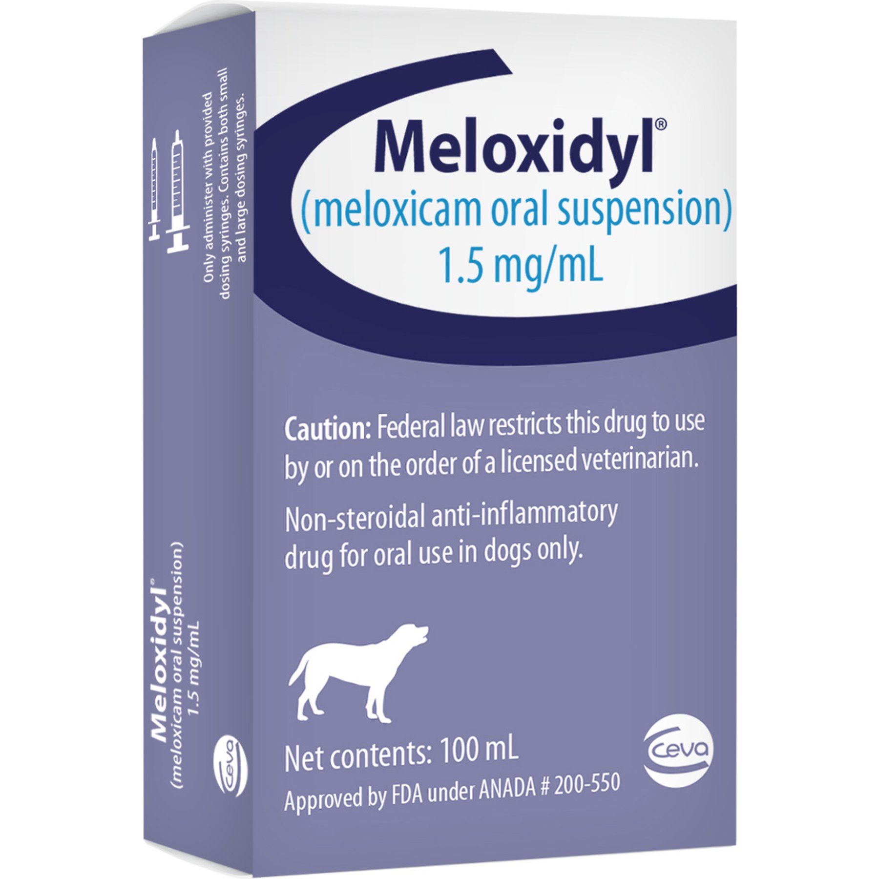 Meloxidyl (Meloxicam) Oral Suspension for Dogs, 1.5 mg/mL, 100 mL bottle