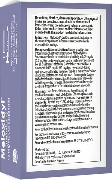 MELOXIDYL (meloxicam) Oral Suspension for Dogs