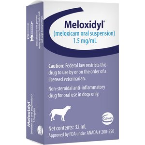 Meloxidyl (Meloxicam) Oral Suspension for Dogs, 1.5 mg/mL, 32 mL bottle