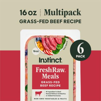 Show full view: Instinct FreshRaw Meals Grain-Free Grass-Fed Beef Recipe Dog Food, 16-oz, case of 6 slide 8 of 10