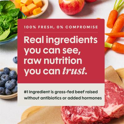 Show full view: Instinct FreshRaw Meals Grain-Free Grass-Fed Beef Recipe Dog Food, 16-oz, case of 6 slide 3 of 10