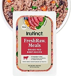 Instinct FreshRaw Meals Grain-Free Grass-Fed Beef Recipe Dog Food, 16-oz, case of 6 slide 1 of 8