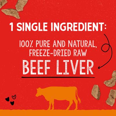 Show full view: Stella & Chewy's Beef Liver Freeze-Dried Raw Dog Treats, 3-oz bag slide 4 of 12